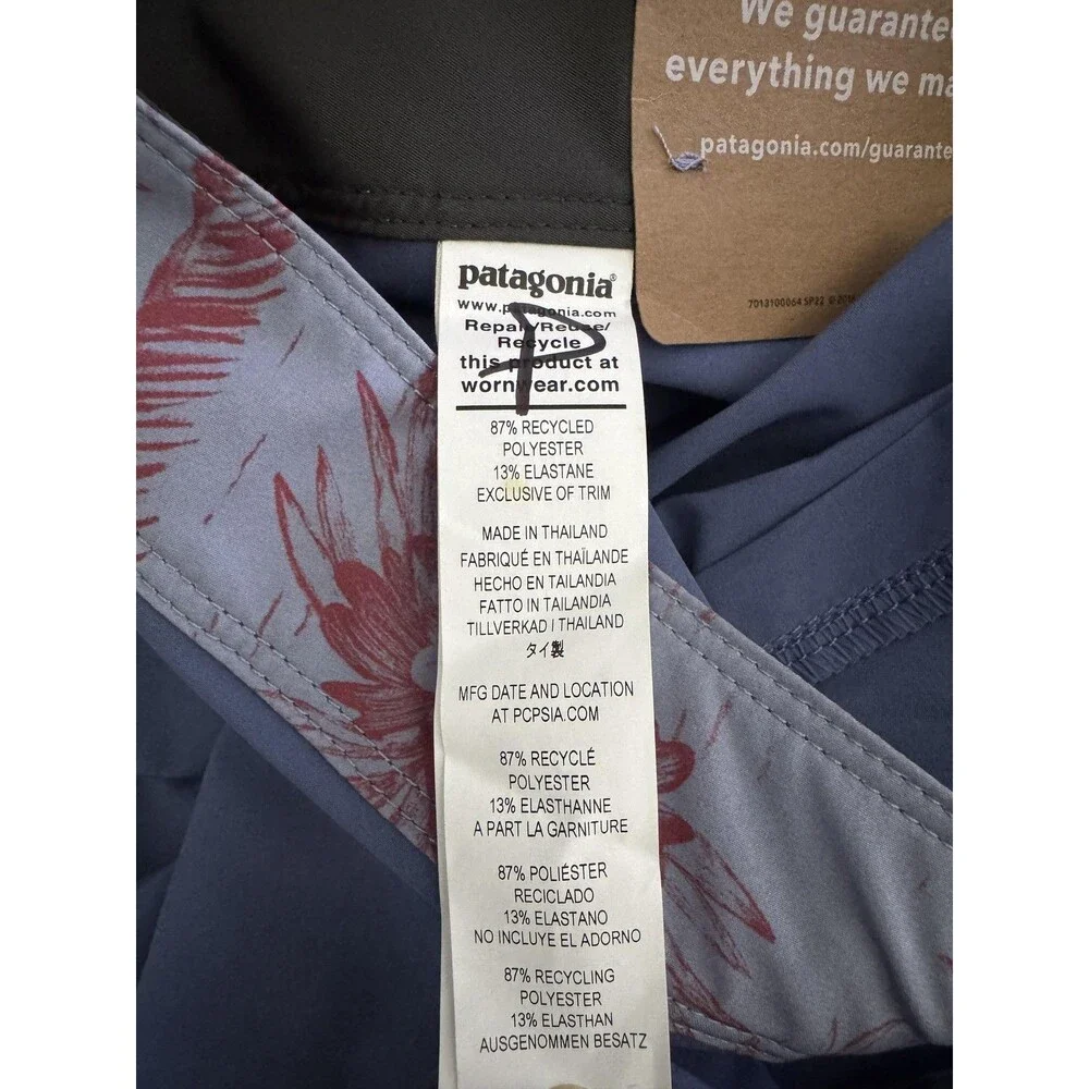 Patagonia Hydropeak Scallop‎ Boardshorts Mens 40 Blue Floral Quick Dry Swim